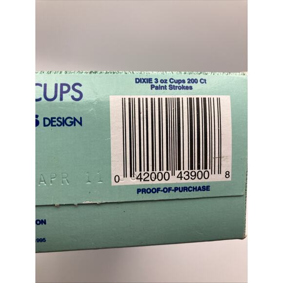 Vintage Dixie Cups Paint Strokes Box 3oz Cups 1995 Open Box 87 Cups Paint Stroke - Picture 9 of 12